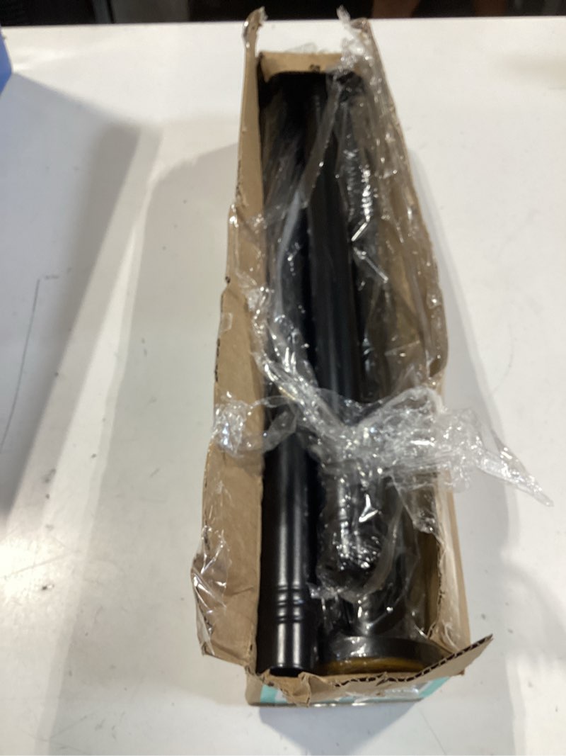 Condition photo showing As Is for corklatta black shower curtain rod 31 to 80 inch,1 inch diameter adjustable spring tension stainless steel telescoping rod,easy install,no rust 