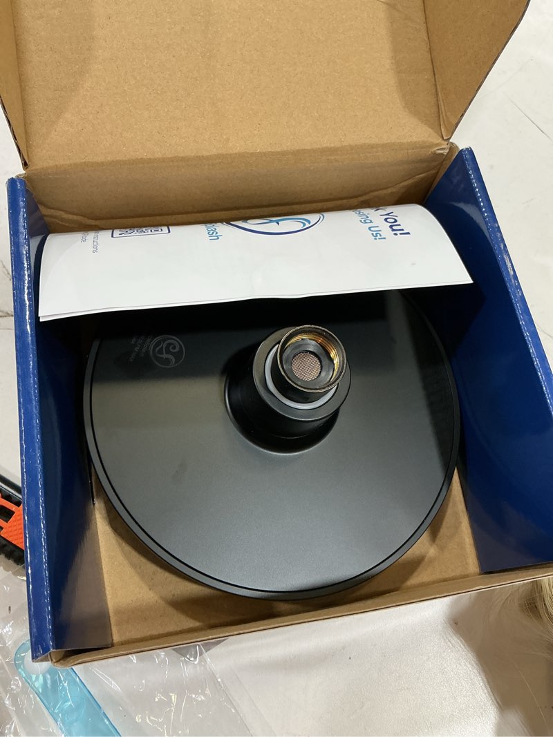 Condition photo showing Good Condition for high pressure shower head - anti-clogging silicone nozzles 2.5 gpm removable restrictor - easy to clean and install - includes plumbers tape - 6 inch - (matte black 2.5gpm)