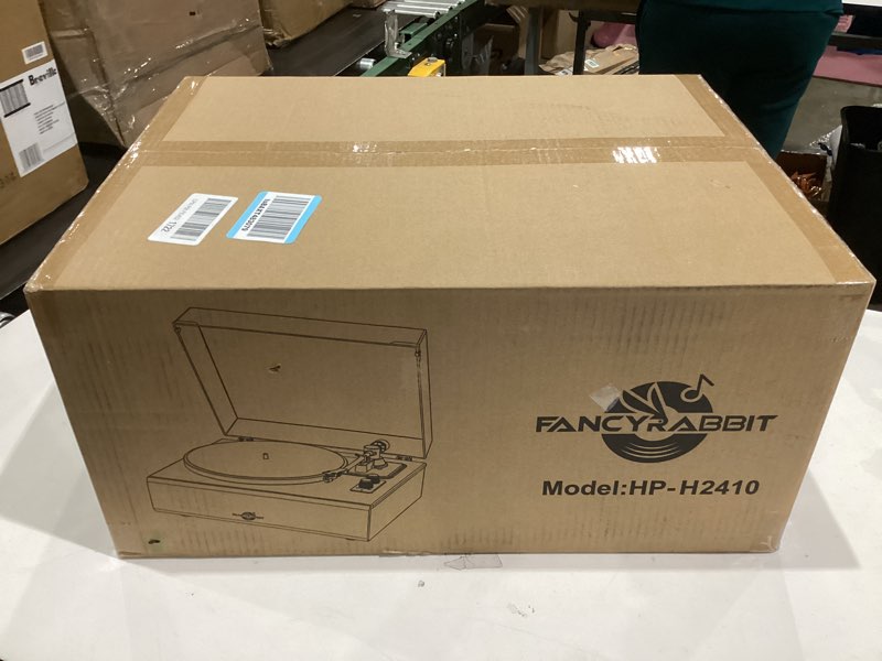 Condition photo showing Good Condition for Record Player with Speaker, Vinyl Record Turntable with Magnetic Cartridge for Home Decoration and Entertainment, Vinyl Record Player Suitable for Christmas or Birthday Gift (H2410-Rosewood)