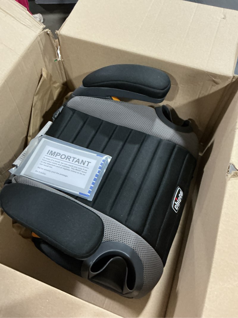 Condition photo showing Good Condition for chicco gofit backless booster car seat without latch attachment, travel booster seat for car, portable car booster seat for children 40-110 lbs. | shark/black/grey gofit shark/black/grey