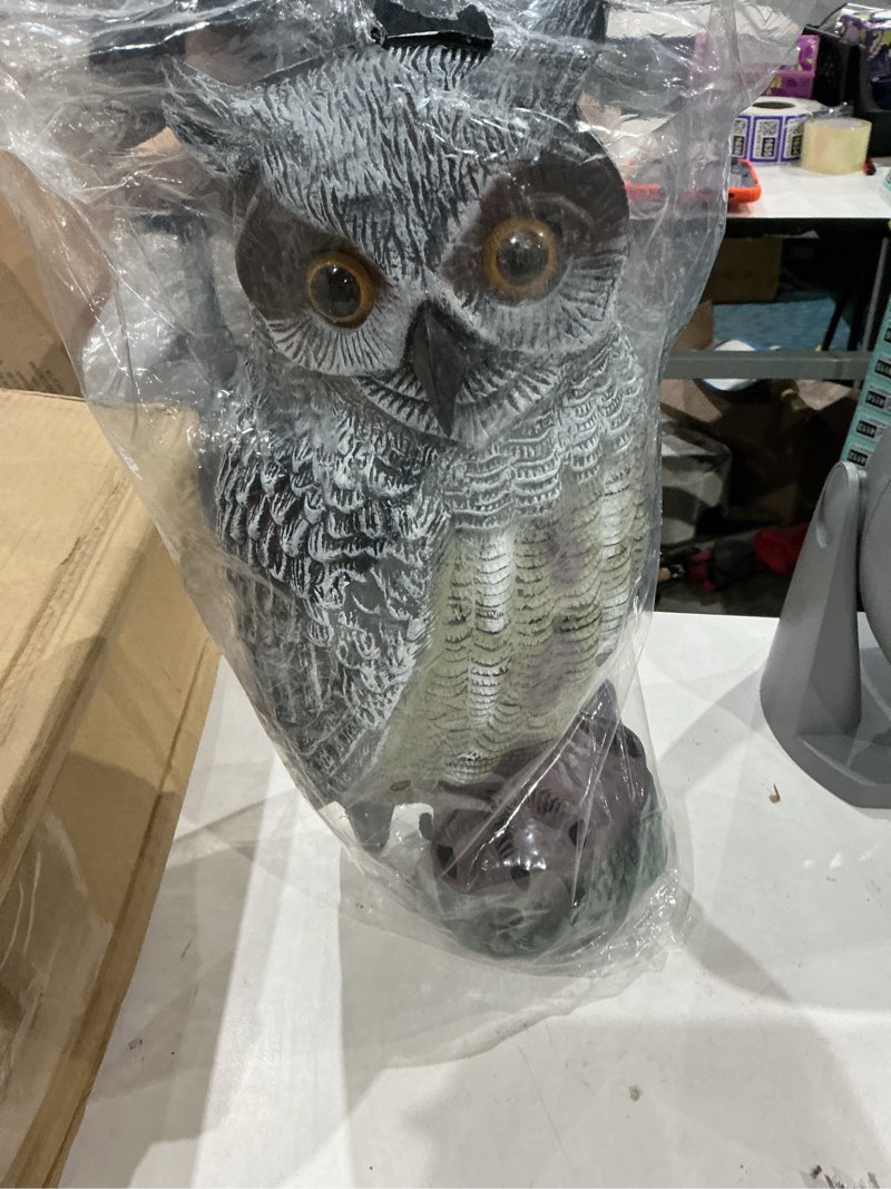 Condition photo showing Good Condition for owl decoy | plastic owls to scare birds away | owl statue for garden & outdoors 16.5" tall [pack of 2]