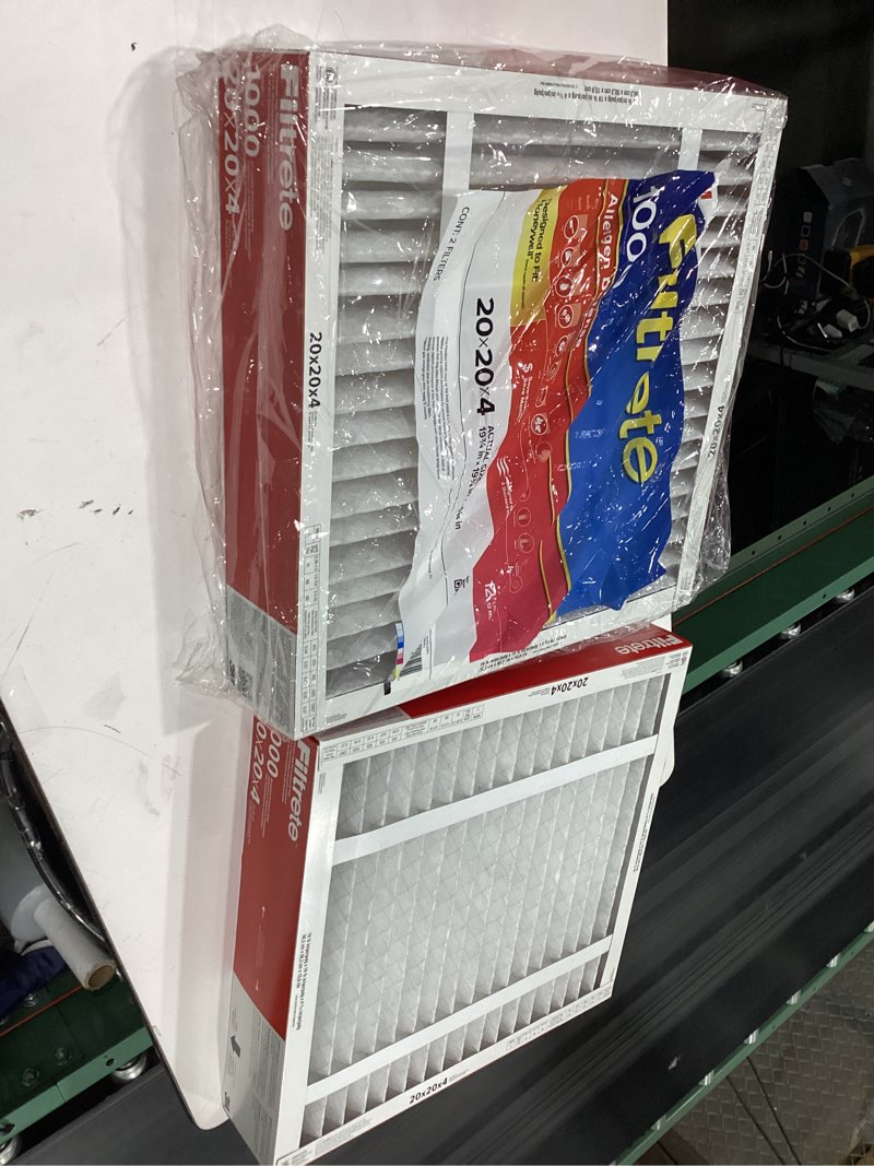 Condition photo showing New/Like New for filtrete 20x20x4 ac furnace air filter, mpr 1000, merv 11, fits honeywell, allergen defense, electrostatic air cleaning filter, 2-pack (actual size 19.88 x 19.88 x 4.31)