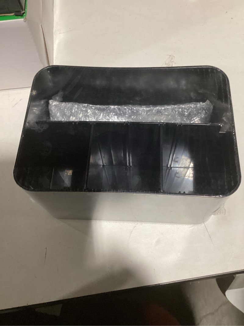 Condition photo showing New/Like New for Black Shower Caddy Portable: Plastic Bathroom Caddy Countertop,Cleaning Caddy Organizer with Handle,Utility Hard Shower Basket Storage Tote for Toiletry,College Dorm Room Essential for Guys/Men Black / Silver Handle