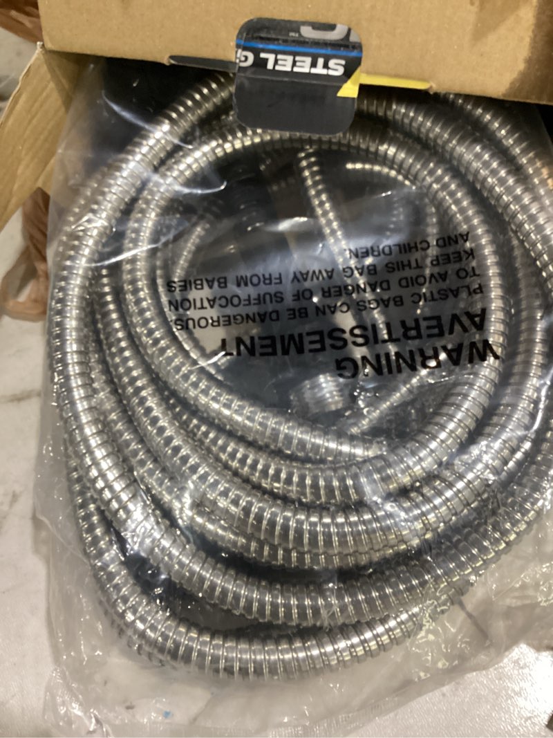 Condition photo showing Good Condition for bionic steel 25 ft metal garden hose with nozzle, 25ft x 5/8 in. premium 304 stainless steel metal water hose, flexible non kinking, lightweight, heavy duty, for yard, outdoor 25'