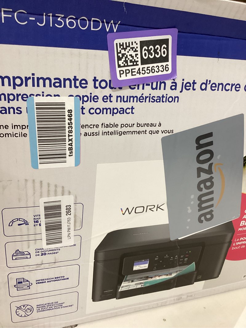 Condition photo showing New/Like New for Brother Work Smart 1360 Wireless Color Inkjet All-in-One Printer with Automatic Duplex Printing and 1.8” Color Display | Includes Refresh Subscription Trial(1) (MFC-J1360DW) (Uses LC501 Series Inks) Current Model: MFCJ1360DW New