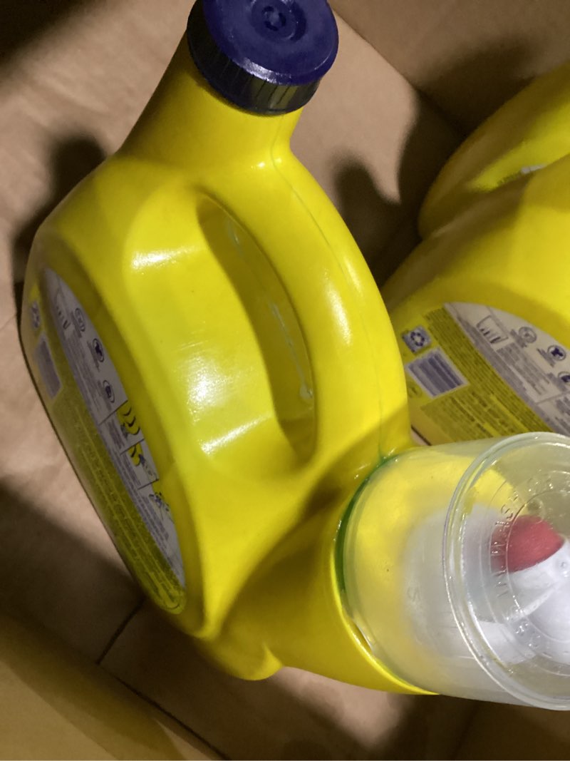 Condition photo showing As Is for simply 117 oz. refreshing breeze scent liquid laundry detergent (89-loads)
