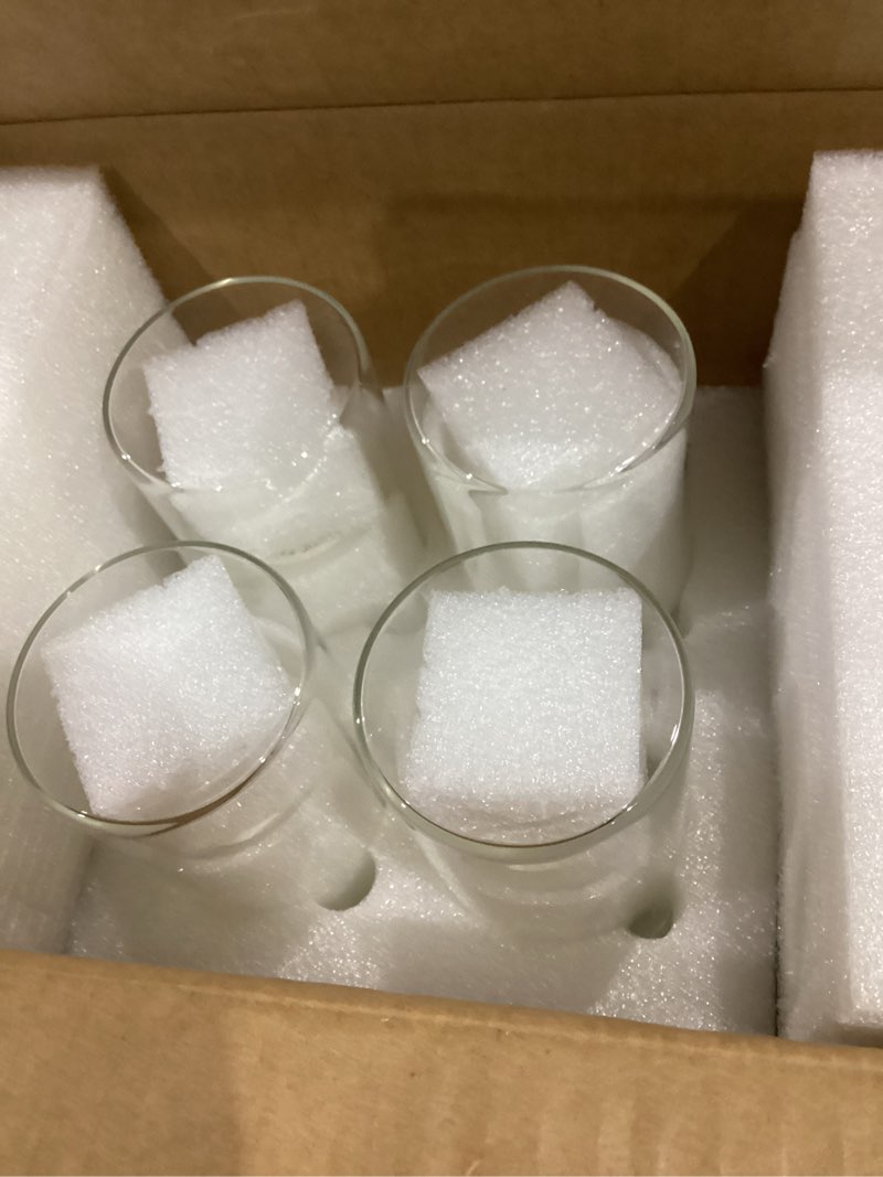 Condition photo showing Good Condition for 24-pack white pillar candles with glass cylinder vases - 12 vases + 12 candles, elegant tall candle holders for weddings, events, and home décor centerpieces
