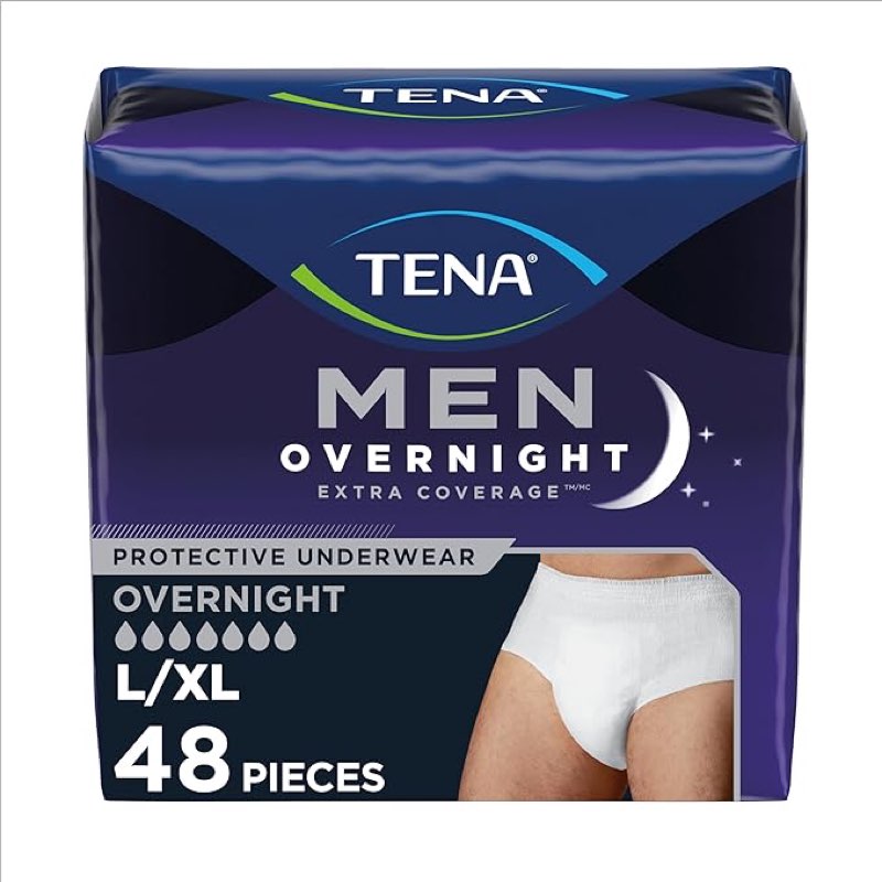 TENA ProSkin Adult Incontinence Briefs, Overnight Absorbency, Stretch Fit, Disposable, Unisex, Large