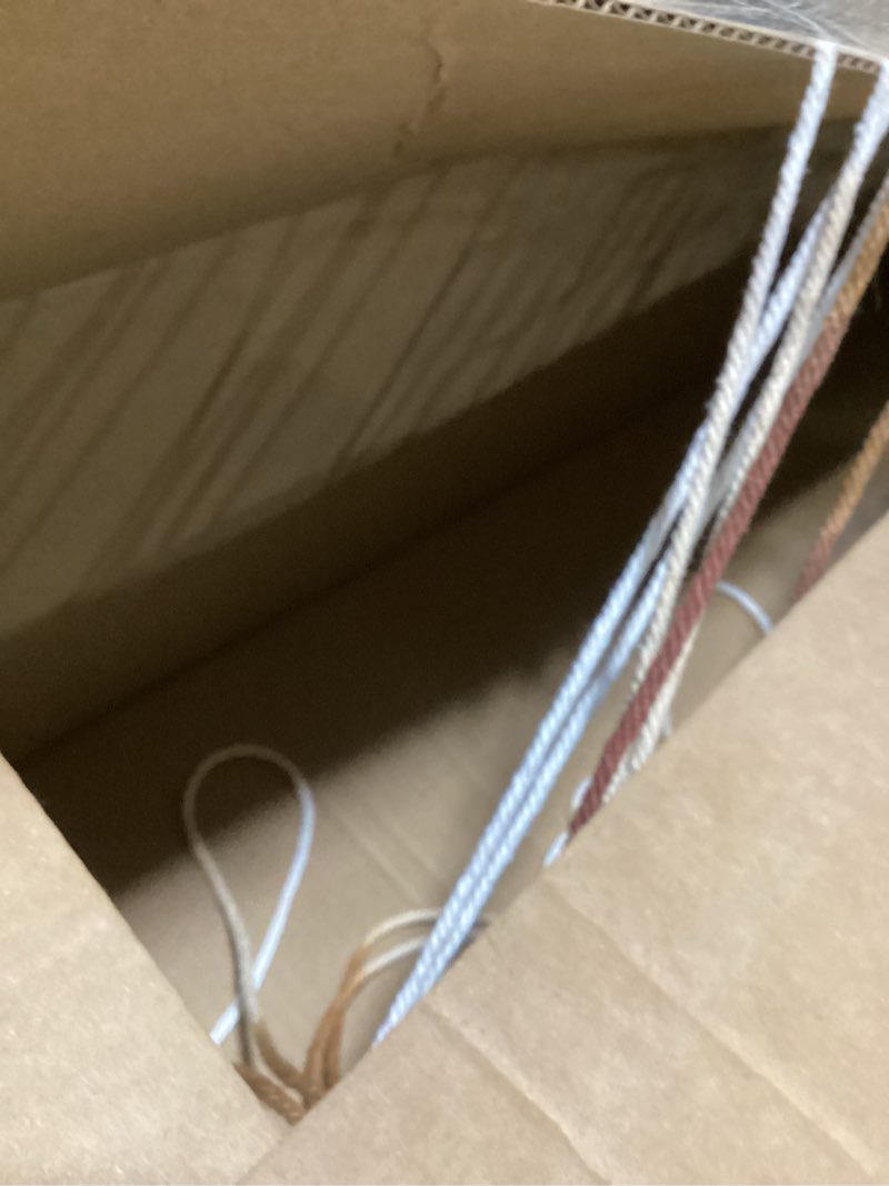 Condition photo showing As Is for IOWER Macrame Wall Hanging Brown Dip-Dyed Large Macrame Wall Decor For Living Room Boho Fiber Art for Office Decoration 57" W x 41" L