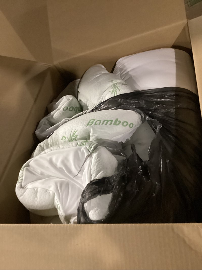 Condition photo showing As Is for Similar to photo) Bamtek 100% Viscose Derived from Bamboo Comforter, Cooling Comforter, Duvet Insert, Breathable, Extra Fluffy, Lightweight Comforters, Oversized King White Oversized King