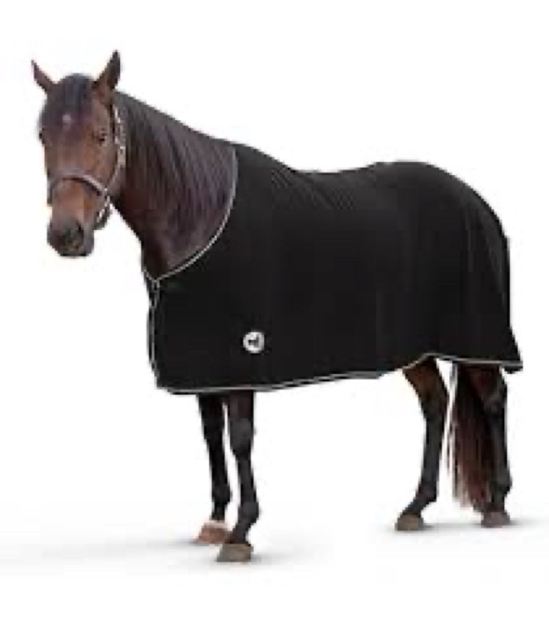 HORZE Kiel Riding Blanket with Fleece - Black - 81 in