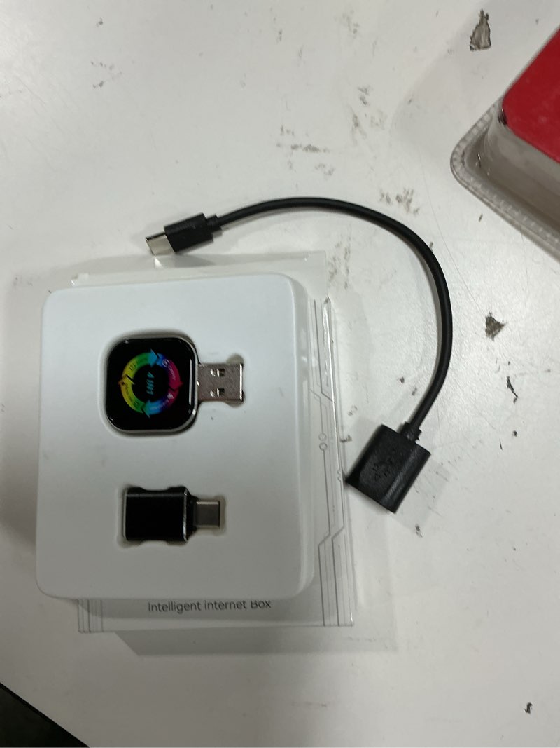 Condition photo showing Good Condition for 2026 upgraded wireless carplay adapter, 4 in 1 screen mirroring support mirror link/airplay for apple carplay & android auto, mini usb/type-c plug & play car play adapter, wired to wireless no latency black
