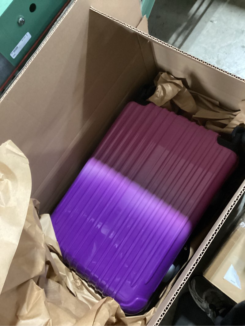 Condition photo showing Good Condition for Luggage Set, 20 Inch Carry on Luggage, 24 Inch Checked Luggage Lightweight Hardside Suitcase With Spinner Wheels, TSA Lock, 2-Piece Set Violet 2-Piece(20"/24")