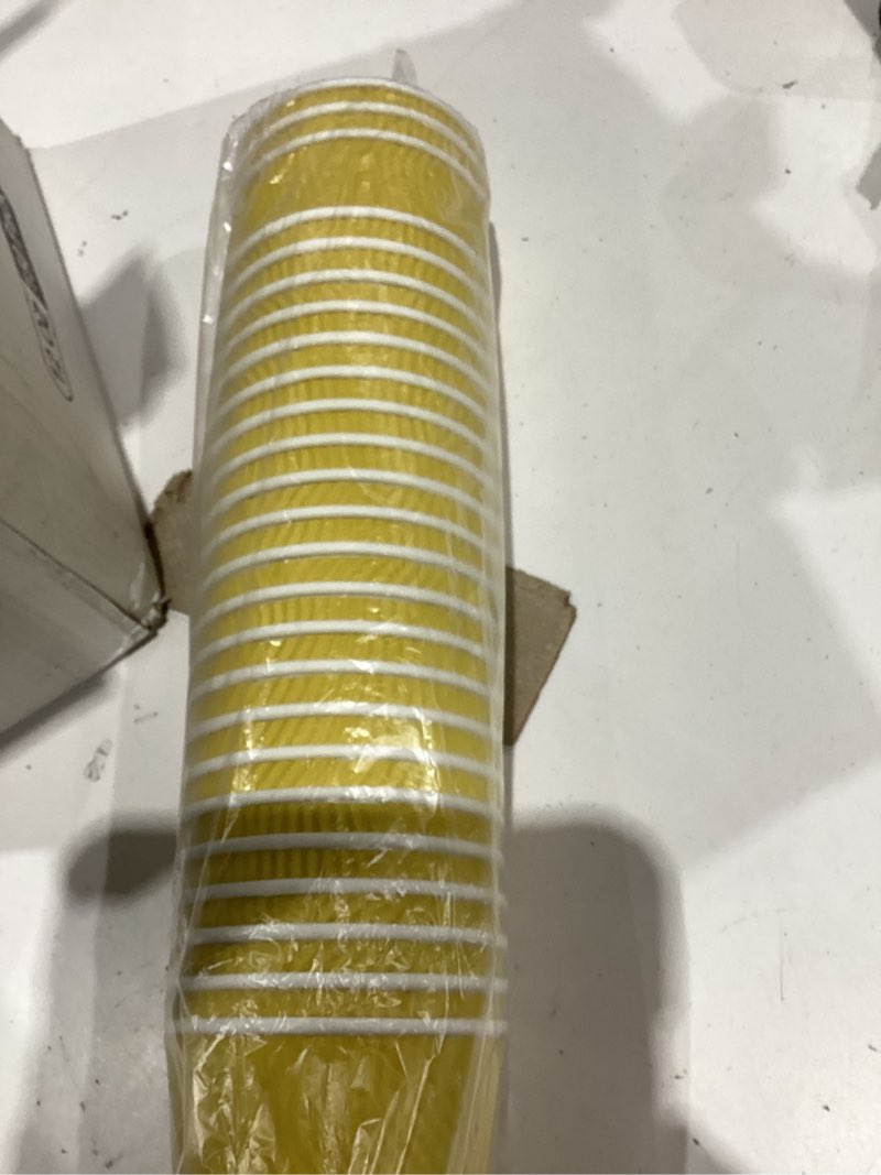 Condition photo showing Good Condition for siuq 12 oz coffee cups - 150 pack, insulated disposable paper cups 12 oz, corrugated ripple wall cups for hot beverage or cold drinks (champagne) champagne 12 oz