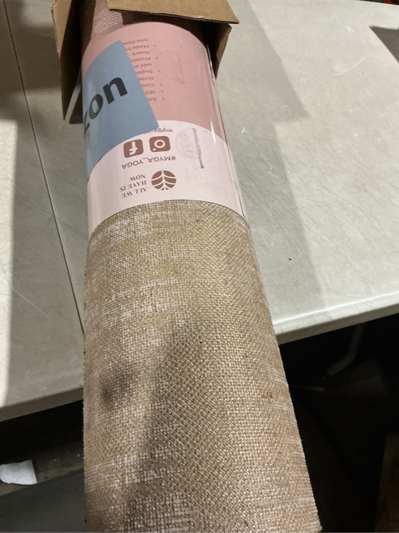 Condition photo showing Good Condition for myga jute yoga mat, high performance vegan floor exercise mat, eco friendly biodegradable yoga mat with pvc backing,72" x 24", 0.2" thickness white