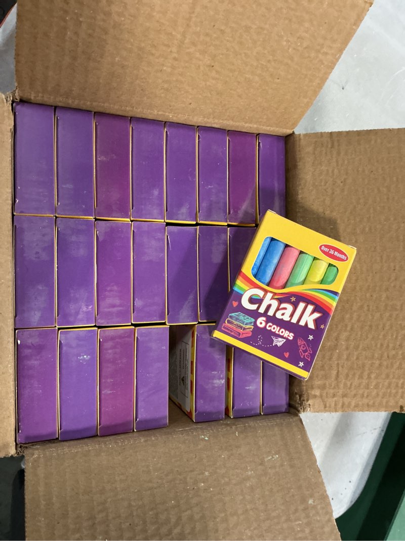 Condition photo showing Good Condition for officygnet 288 counts mini chalk set for kids, bulk non-toxic chalkboard chalk for boys girls 3+, back to school supplies, goody bag fillers, classroom prizes gifts, easter basket stuffers (24 boxes)