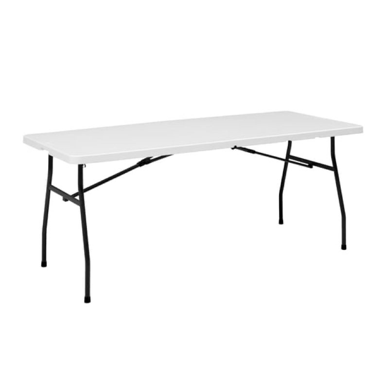 mainstays 6' premium rectangle centerfold folding table, white