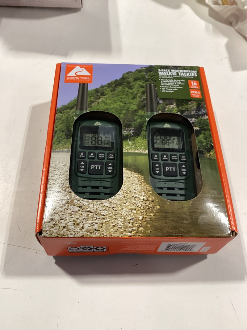Condition photo showing Good Condition for ozark ipx4 weatherproof 22-channel two-way walkie talkies, 2 pack