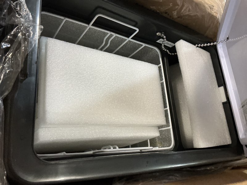 Condition photo showing As Is for bougerv 55 quart rocky v3.0 12 volt portable refrigerator with 240wh battery, dual zone car fridge freezer, app control, compressor cooler for overlanding, camping, travel, rv, truck(2026 new model)