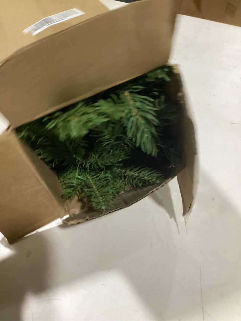 Condition photo showing Good Condition for 3ft Pre-Lit Mini Fir Christmas Tree,Artificial Pine Xmas Tree,106 PE Branches Tips & 84 PVC Branches Tips & UL Certification LED Lights & Burlap Wrapped Base for Tabletop Desk,Battery Operated