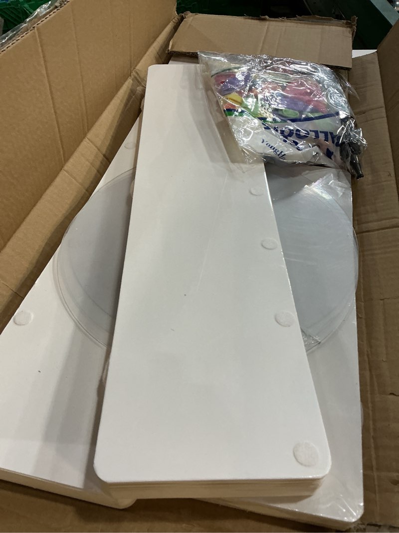 Condition photo showing Good Condition for Cylinder Stands for Party, 15.7"+23.6"+31.5" Round Pedestal Stand, Foldable Cardboard Columns Cylinder Tables, Pedestal Display Plinth Pillars with Balloon&Pump for Wedding Birthday Party (3)