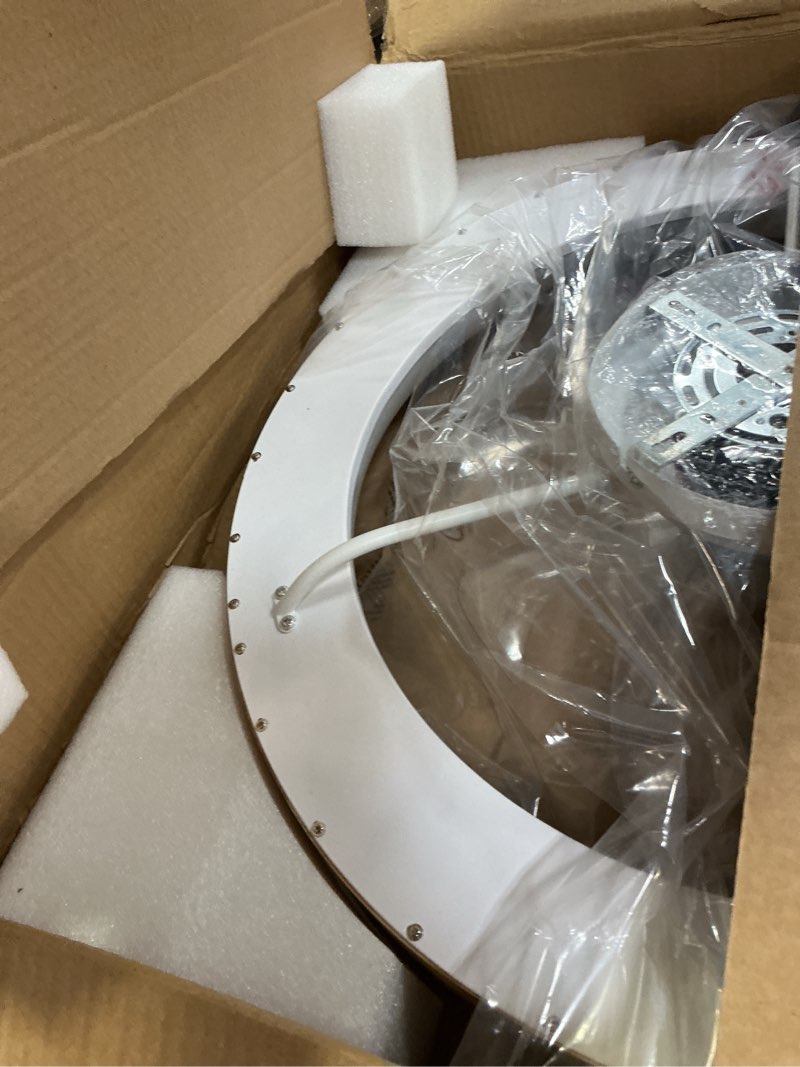 Condition photo showing Good Condition for 24'' ceiling fan with light fandelier flush mount low profile wood ceiling fan with dimmable led light 3 color 6 speeds 24 inch wood