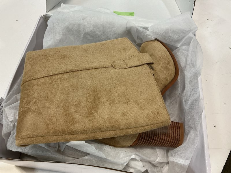 Condition photo showing Good Condition for Vipost 3.3-inch Round Toe Suede Knee High Fall Boots for Women,Tall Long High Heel Chunky Block Boots with Side Zipper, Fall Winter Fasion 2025 7.5 Apricot