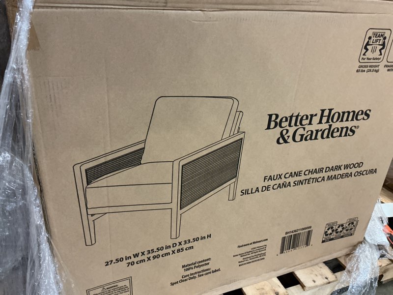 Condition photo showing New/Like New for better homes & gardens springwood caning accent chair