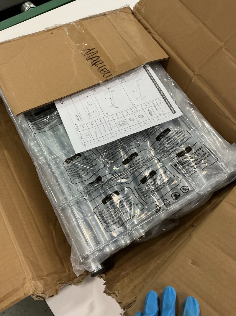 Condition photo showing Good Condition for Clothing Garment Rack Capacity 550LBS Rolling Clothes Rack on Wheels - Heavy Duty Collapsible Commercial Storage Organizer - Mobile Clothes Rack with Multifunctional Design (Silver)