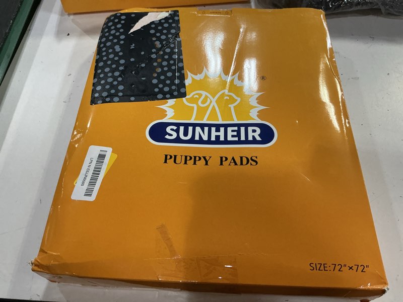 Condition photo showing New/Like New for sunheir washable pee pads for dogs 72"x72", extra large reusable puppy pads pet training pads for dog playpen, waterproof pee pads for puppy playpen, whelping pad, dog playpen indoor - sky blue leaves - sky blue 72x72 inch (pack of 1)