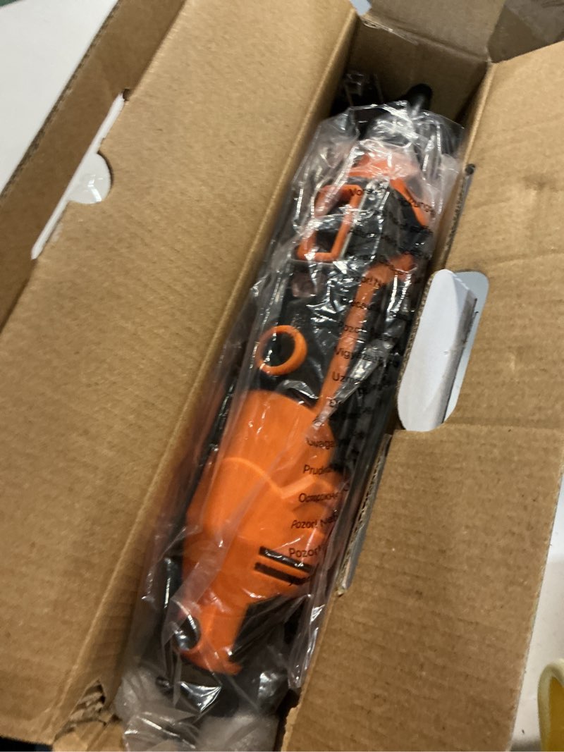 Condition photo showing New/Like New for sharp pebble electric chainsaw sharpener kit - comes with chain saw sharpener tool, 4 file size sharpening wheel bits, angle attachment, wrench & ebook