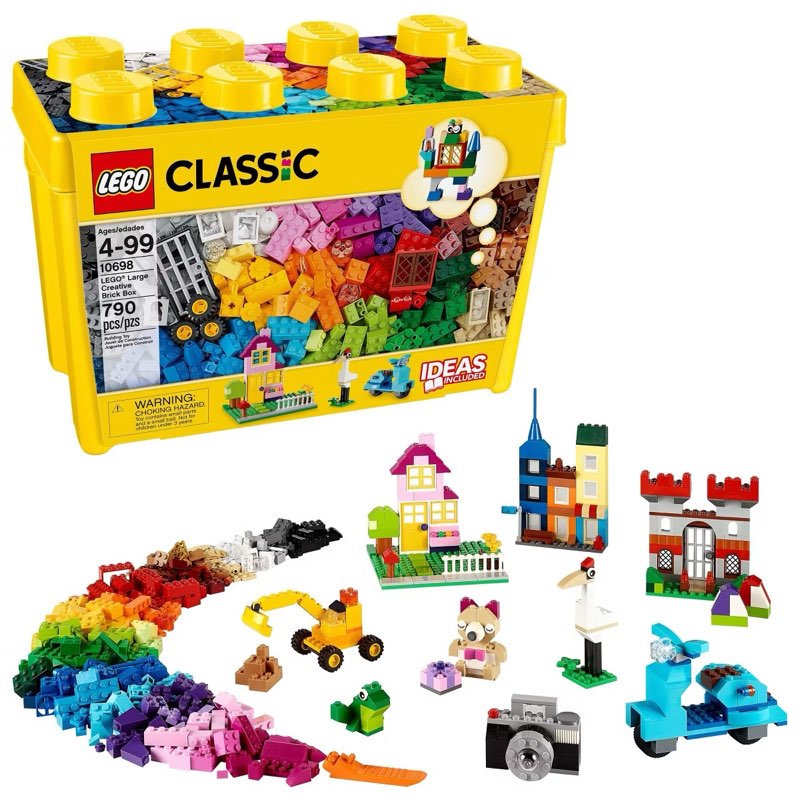 lego classic large creative brick box build your own creative toys, kids building kit 10698
