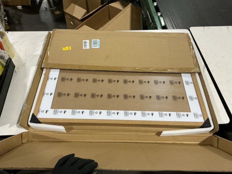 Condition photo showing Good Condition for rustic oak 24x32 frame - set of 2, 24 x 32 poster frame with mat for 20x28, picture frames for artwork, puzzles, photos and movie posters 24" x 32" / 20" x 28" mat