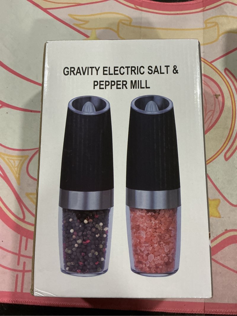 Condition photo showing As Is for BELRIGO Battery Operated Salt And Pepper Grinder Set with LED Light, Automatic Electric Gravity Salt