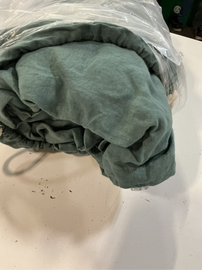 Condition photo showing Good Condition for european linen duvet cover, king/cal king, ocean