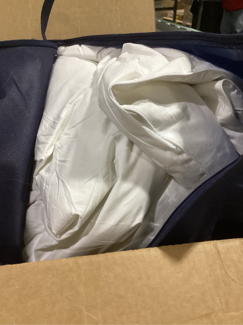 Condition photo showing New/Like New for Serta Goose Feather Down Fiber Cotton Comforter Queen Size - 100% Cotton Duvet Insert - Hotel Luxury Hypoallergenic Bedding Comforter All Season Medium Warmth 90 x 90 Inch White Full/Queen All Season