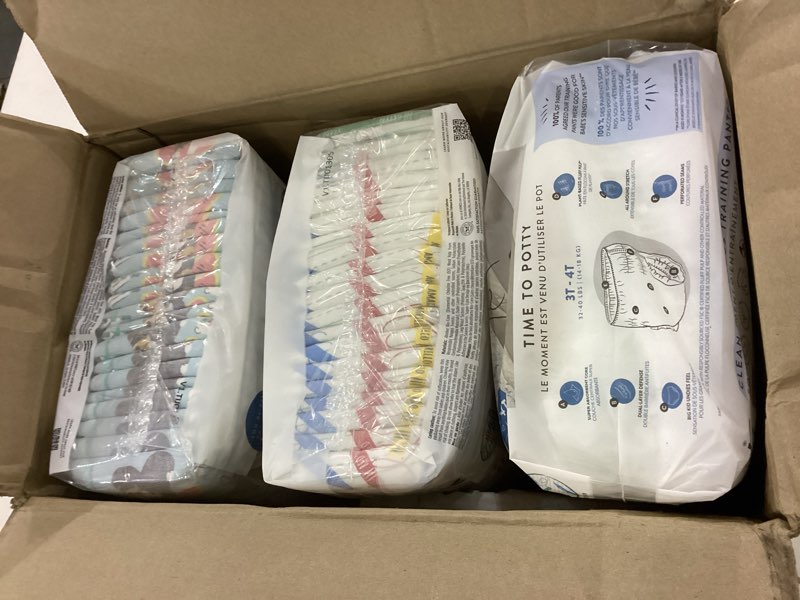 Condition photo showing New/Like New for The Honest Company Clean Conscious Training Pants for Sensitive Skin | Hypoallergenic, Fragrance Free | Let's Color + See Me Rollin' | Size 2T/3T (up to 34 lbs), 66 Count Let's Color + See Me Rollin' Size 2T/3T 66
