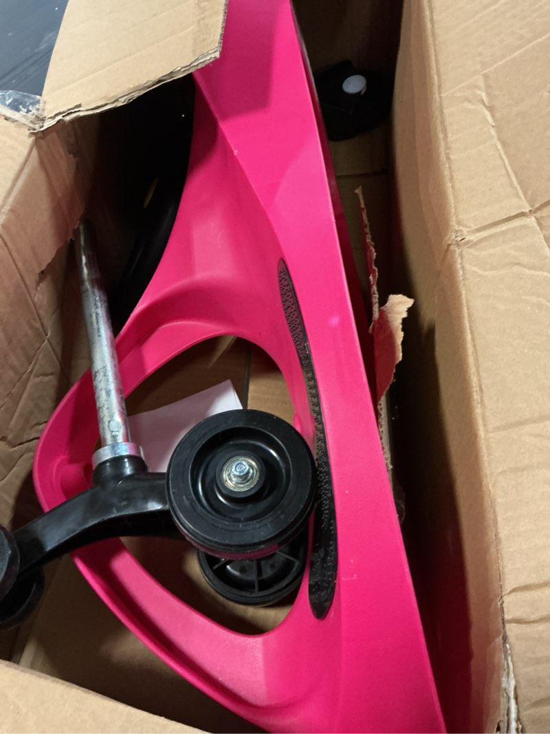 Condition photo showing As Is for wiggle car ride on toy - no batteries, gears or pedals - twist, swivel, go - outdoor ride ons for kids 3 years and up by lil' rider (hot pink and black)