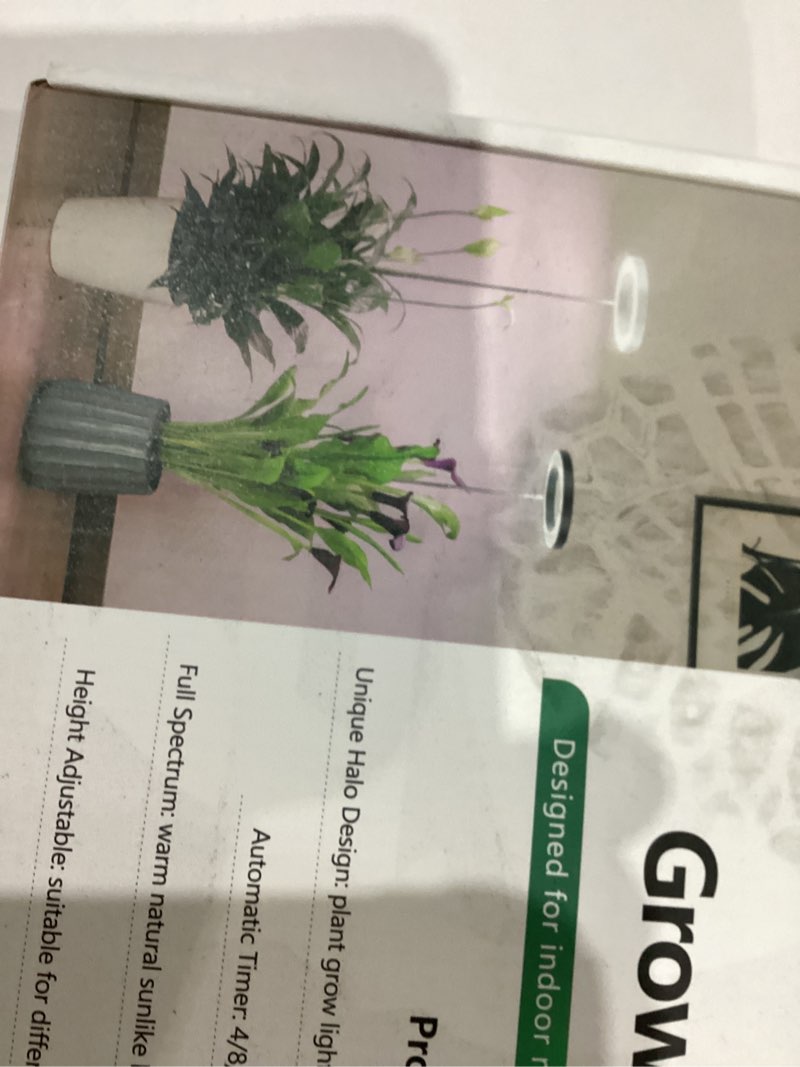 Condition photo showing As Is for LORDEM Full Spectrum LED Grow Lights, Brightness Adjustable Plant Lamps with Auto On/Off Timer, Height Adjustable Growing Lights for Indoor Plants, Pack of 2 White 2 Pack