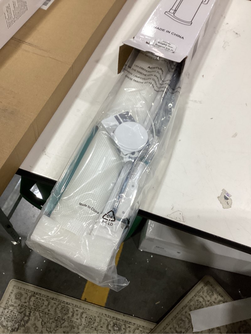 Condition photo showing New/Like New for Reinforced 120 Inch Extra Wide Retractable Baby Gates For Doorways Extra Long Baby Gates for Large Openings Outdoor 10 Ft Retractable Child Gates for Doorways Indoor Retractable Dog Gate for The House White Reinforced 33" Tall x 120" Wide