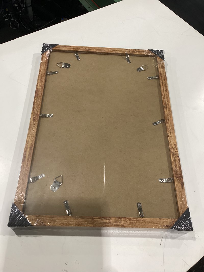 Condition photo showing New/Like New for irahmen 12x18 picture frame set of 2 with plexiglass, rustic brown wood poster frame 12 x 18 for photo gallery wall mounting horizontal and vertical rustic brown 12x18