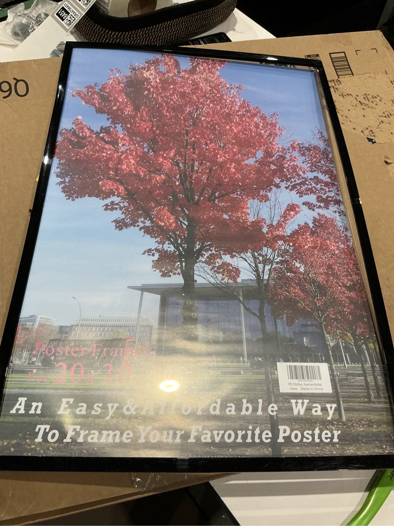 Condition photo showing As Is for 20x30 picture frame black display pictures 20x30 poster frame display studio gallery 20x30 picture frame black wall hanging poster frame, black, 1 pack