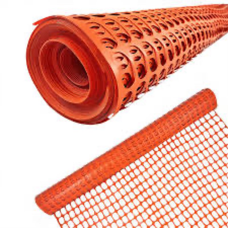 Ashman Plastic Mesh Fence, Construction Barrier Netting, Orange, 4'x100' Feet, 1 Roll, Garden Fencin