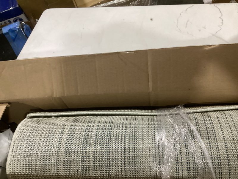 Condition photo showing Good Condition for hallway 2x8 washable runner rug: abstract stain resistant entryway kitchen area rugs farmhouse soft bathroom bedroom print floor mat thin non-slip indoor carpet for living room laudry(2x8,beige/cream) 2' x 8' (rectangular) beige/cream