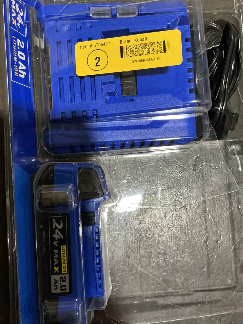 Condition photo showing Good Condition for kobalt 24 -volt 1 -pack lithium-ion ( 2 ah battery and charger )