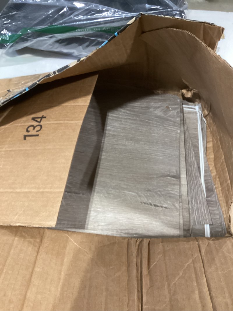 Condition photo showing As Is for art3d peel and stick vinyl floor tiles 30-pack 12 x 12 inch, self adhesive waterproof flooring wood planks for kitchen, dining room, bedrooms, cover 30 sq. ft, taupe ash 12 x 12 inch taupe ash 30