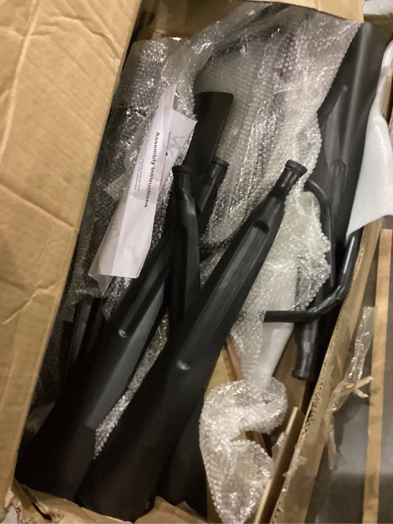 Condition photo showing New/Like New for 24 Inch Metal Bar Stools Set of 4, Metal Stools for Kitchen Counter with Wood Seat, Low Back Industrial Barstools (Matte Black) 24 Inch Set of 4,matte Black