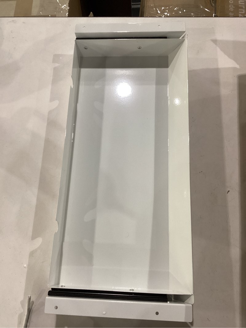 Condition photo showing Good Condition for white large under desk mounted sliding drawer with 2 cable hole and 60 degree tilt panel to pull out, 22.4'' long & 9.2'' deep large storage organizer for sit stand workstation