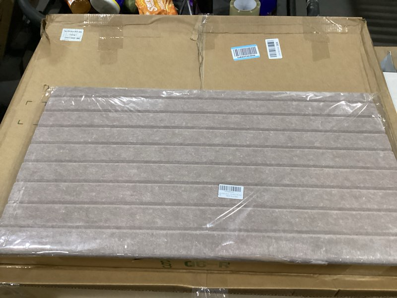 Condition photo showing New/Like New for 48x32 inches Large Bulletin Board, Decorative Felt Pin Board, 0.35“ Thick Foldable Photo Display Board with Self-Adhesive Tape, Vision Board for School Home Kitchen Office Walls - Dark Camel