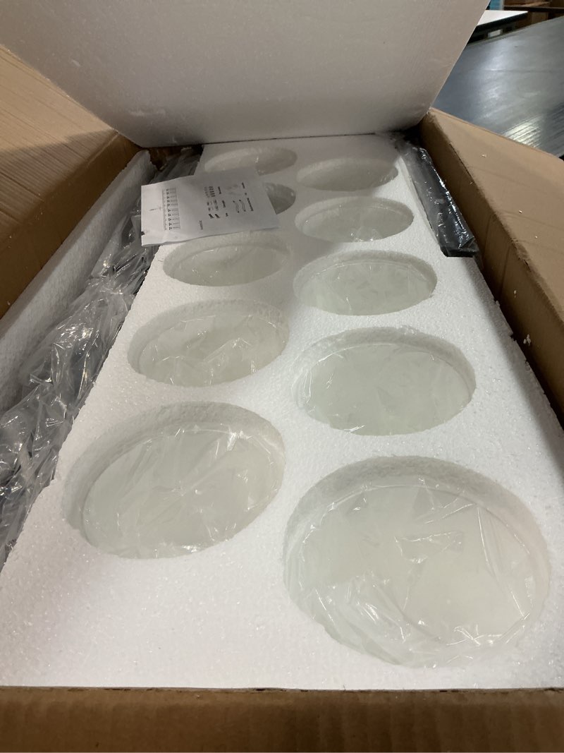 Condition photo showing New/Like New for 10 Light Black Vanity Lights for Giant Mirror, Bathroom Vanity Lights Over Mirror with Milky White Frosted Glass Shades,65 inch Bathroom Light Fixture for Mirrors, E26 Base